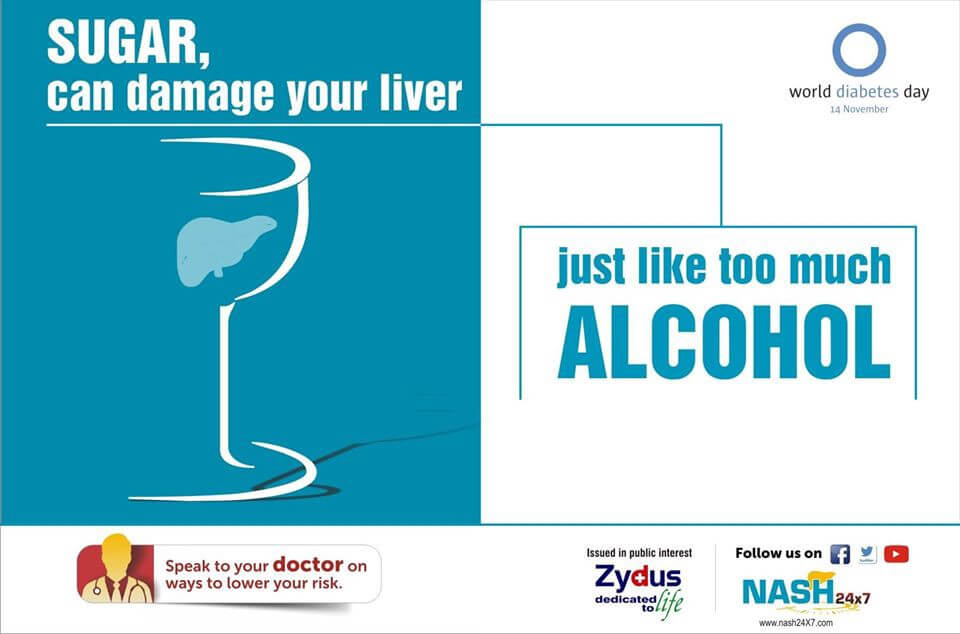 Sugar can damage your liver just like too much alcohol